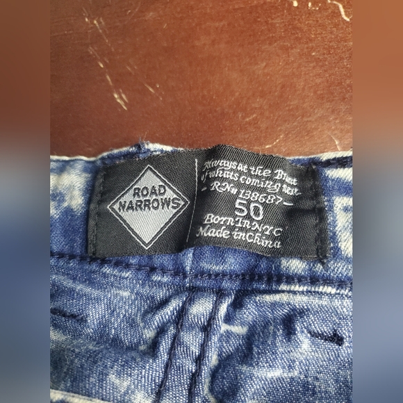 Road Narrows Big Men Distressed Blue Denim Jeans Mens Size 50x34 - Picture 3 of 6